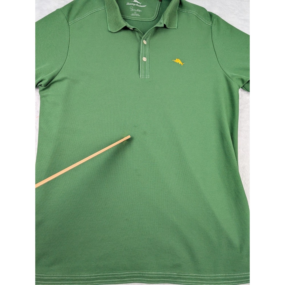 Tommy Bahama Polo Shirt Men's LT Green Supima Cotton Blend Logo *Stains‎ - Picture 4 of 16